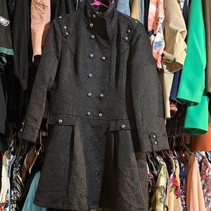 Elegant Black Double-Breasted Women's Coat